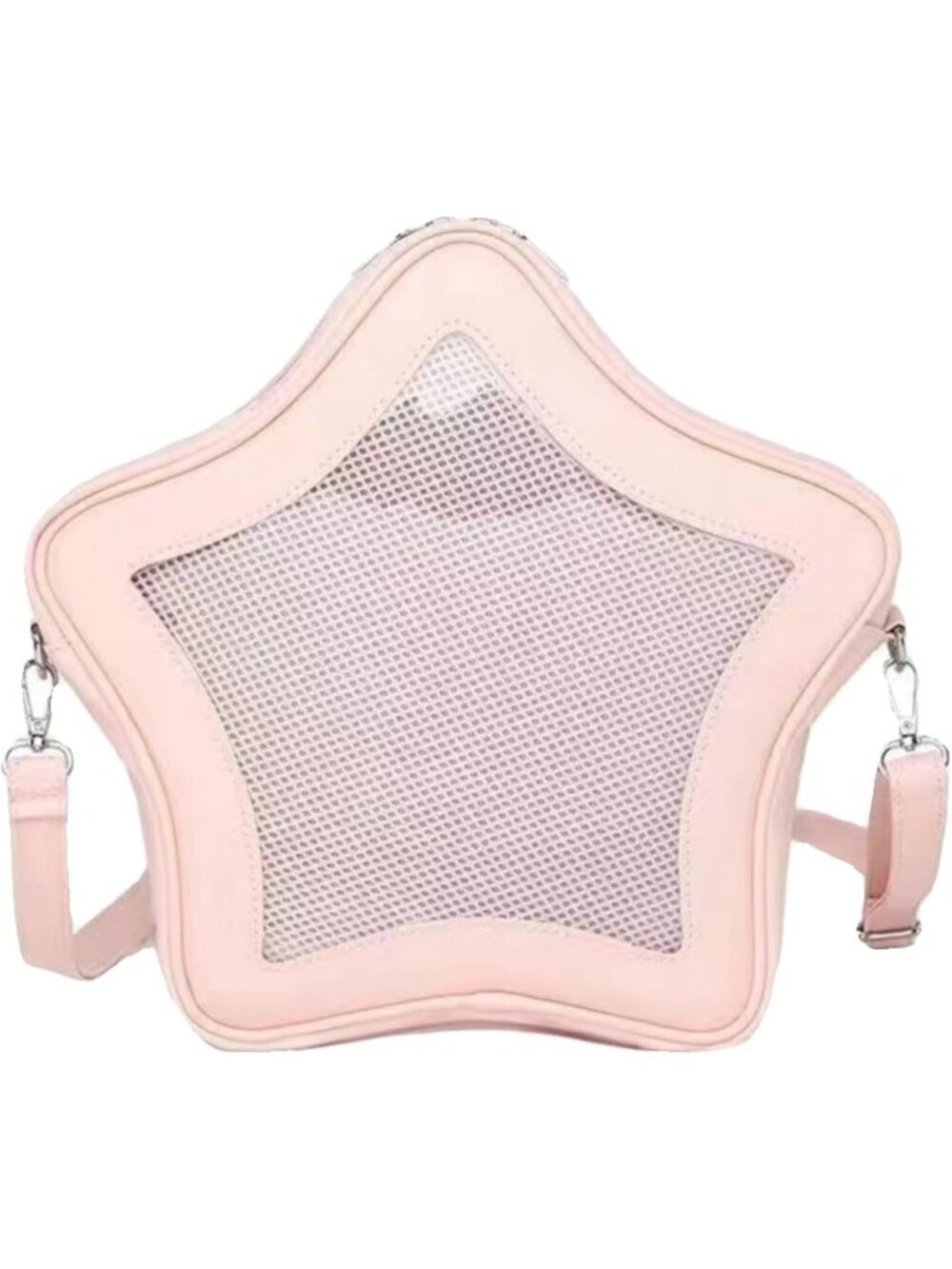 Women's Pink PU Leather Aesthetic Cute Lightweight Star Shape Handbag